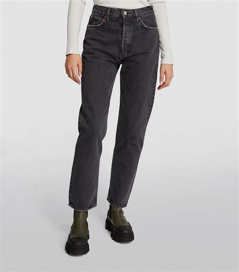 Womens Agolde Black 90s Pinch Waist Straight Jeans Harrods Us