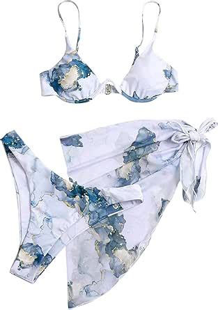 Amazon Swimsuit Women Pack Women S Tie Dye Pack Swimsuit Cheeky Halter Bikini Set With