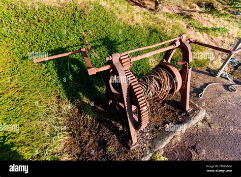 An Old Rusty Boat Winch At Dwarwick Pier On The Eastern Side Dunnet
