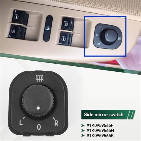 Power Side Mirror Adjust Switch Button For VW Golf Passat Tiguan Eos