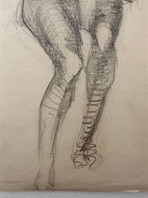 Vintage French Nude Woman Figure Sketch Original Etsy