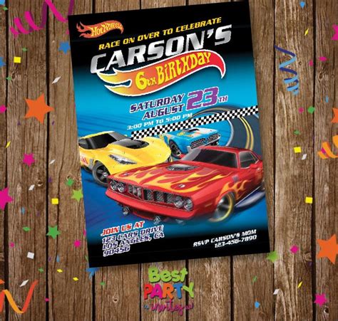 Hot Wheels Invitation For Birthday Party