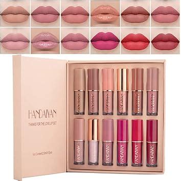 12 Colors Nude Liquid Lipstick Makeup Set Velvet Matte Long Lasting Waterproof Non Stick Cup Not