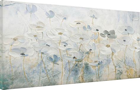 ArtbyHannah 24x36 Flower Paintings Canvas Wall Art Hand Painted Oil