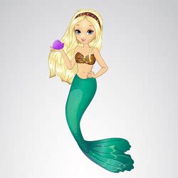 Mermaid With Long Blonde Hair Royalty Free Vector Image