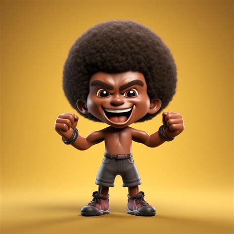Personagem Preto De Desenho - Personagem de desenho animado preto em 3D da década de 1960 | Foto Premium