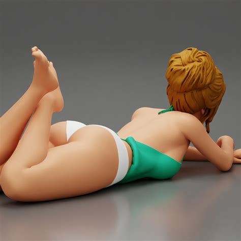 D Printable Sexy Bikini Girl Lying In Bikini By DGeschaft Miniatures Figures