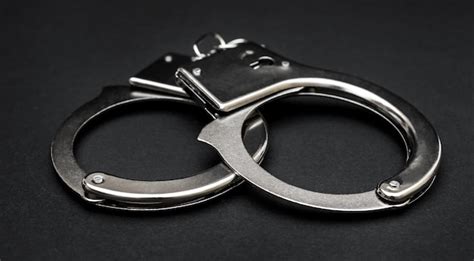 Premium Photo Handcuffs On A Black Background