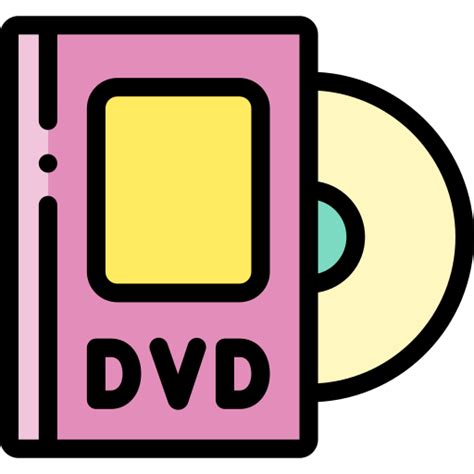 Dvd Detailed Rounded Lineal Color Icon