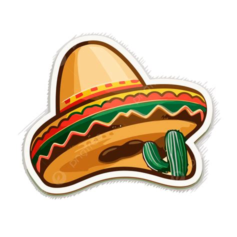 Ilustração Vetorial De Adesivo Mexicano Com Clipart De Chapéu Mexicano Png Design De Adesivo