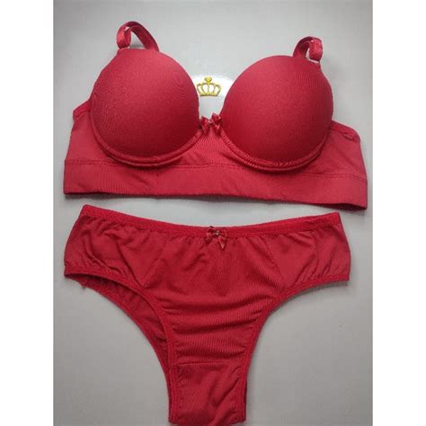 Conjunto De Lingerie Vermelho Shopee Brasil
