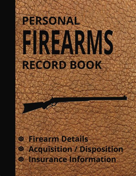 Amazon Personal Firearms Record Book Firearm Inventory Log For