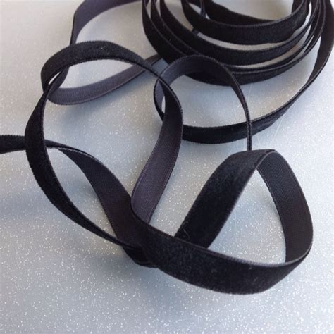 Лента бархатная (лента для рукоделия / тесьма) 10 мм Цвет черный (10 м ...