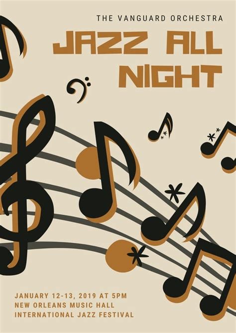 Free Printable Customizable Jazz Poster Templates Canva