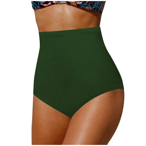 Towed Women S High Waisted Bikini Bottom Full Coverage Retro Tummy Control Swimusuit Bottom