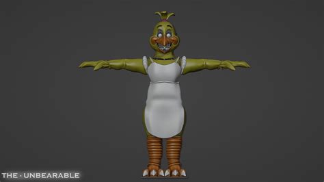 Realistic Chica Model Wip 5 Viewport Front Apron By Theunbearable101