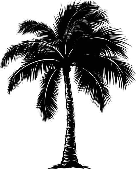 Ai Generated Silhouette Coconut Tree Black Color Only 38020735 Vector