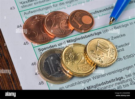 Donations And Membership Fees Form Tax Return Stock Photo Alamy