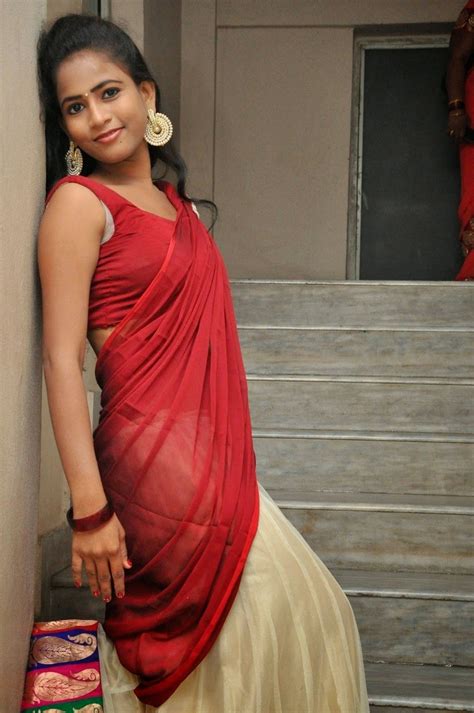 CAP Actress Chaithra Hot Stills In Half Sexy Saree