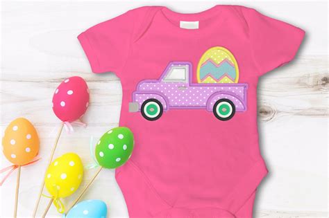 Vintage Truck With Easter Egg Applique 5 Sizes Products Swak