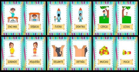 Tarjetas ilustrativas para aprender los conceptos básicos y los