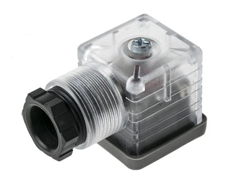 RS PRO 3P E DIN 43650 A Female Solenoid Valve Connector With Indicator