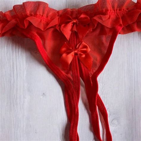 Calcinhas Sensual Fio Apressadinha Transparente Aberta Perneira Lingerie Sexy Fio Dental Renda E