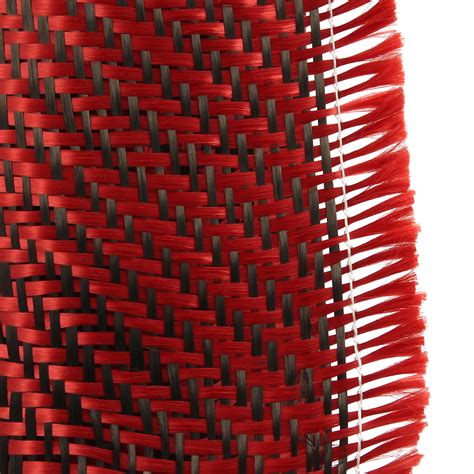 Carbon Fiber Black Red Kevlar Cloth Fabric Twill Weave Panel Sheet