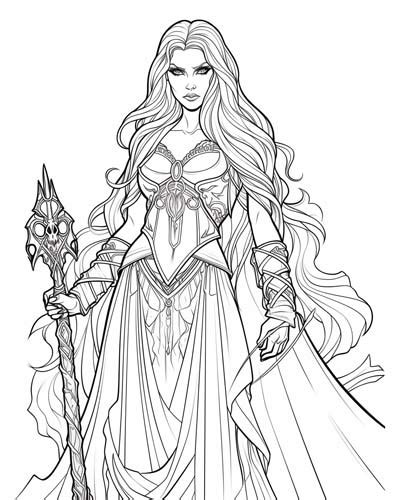 Hel Goddess Of The Underworld Coloring Pages Norse Mythology