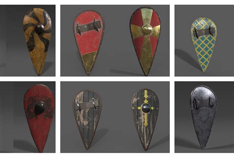 Ws Viking Shield Set 02 3d Weapons Unity Asset Store