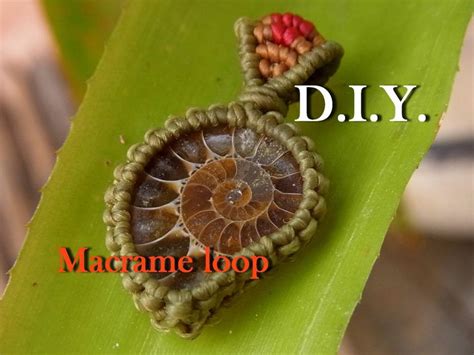 macrame loop knot wrap pendant tutorial
