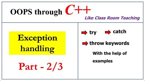 Exception Handling In C Part 23 Try Catch And Throw Oops In C