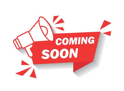 Coming soon banner icon in flat style. Promotion label vector