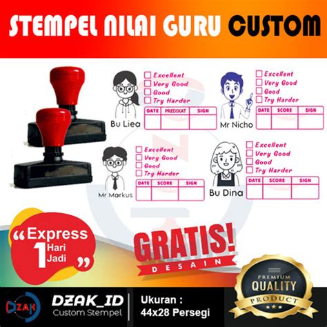 Jual Stempel Nilai Guru Stampel Penilaian Cap Koreksi Stamp Checked