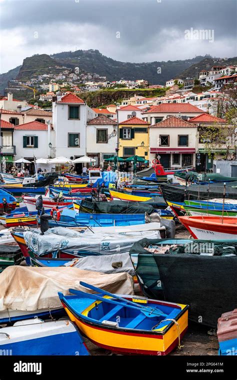 Fishing Boats And Colourful Houses Camara De Lobos Madeira Portugal