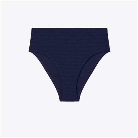 Smocked High Leg High Waisted Bikini Bottom Women S Swim Two Pieces Tory Burch Uk
