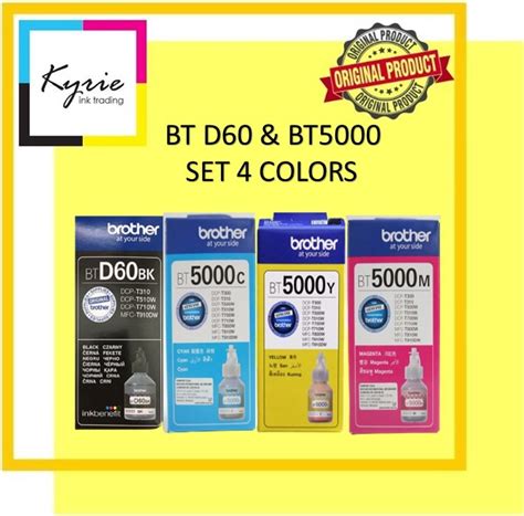Brother Bt5000 And Bt D60 Set Original Ink Bottle Blackcyanyellow