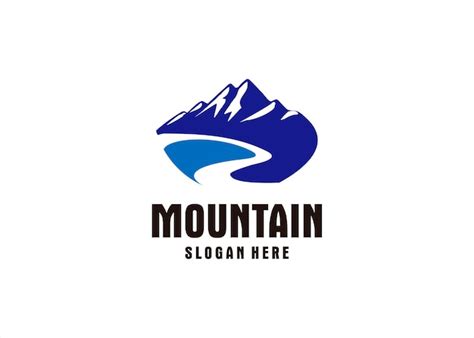 Premium Vector | Creative blue mountains rock hills peak logo design ...