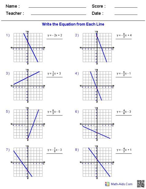 Linear Graphs Worksheet