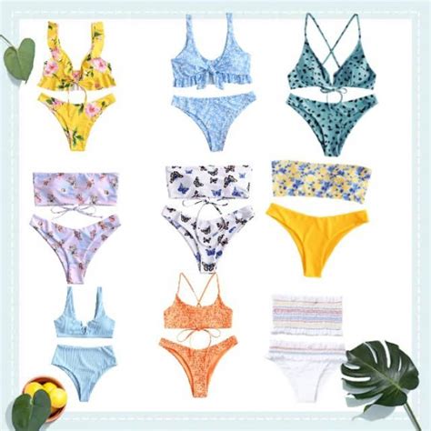 Off Zaful Butterfly Print Lace Up Bandeau Bikini Swimwear In