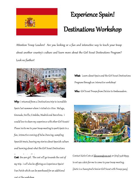 Experience Spain! Destinations Workshop | Sunny Trails Girl Scout