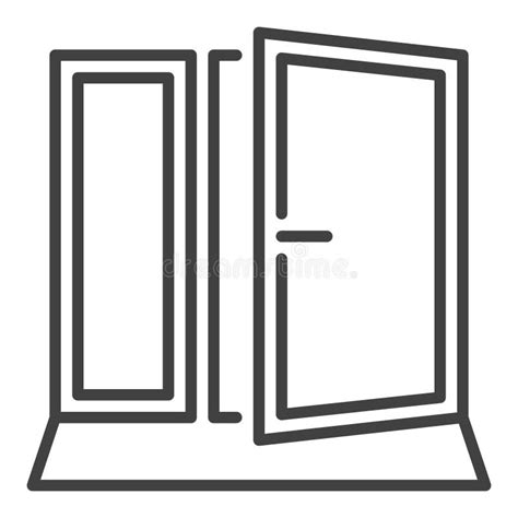 Opened Portal Vector Freedom Linear Icon Or Symbol Stock Illustration