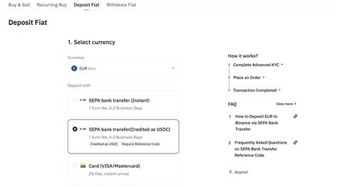 C Mo Depositar Eur Por Transferencia Bancaria Sepa Binance Support