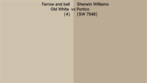 Farrow And Ball Old White 4 Vs Sherwin Williams Portico SW 7548