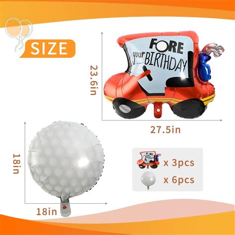 Buy Vynyjoan Golf Balloons Set 9ocs Golf Cart Balloons Golf Ball