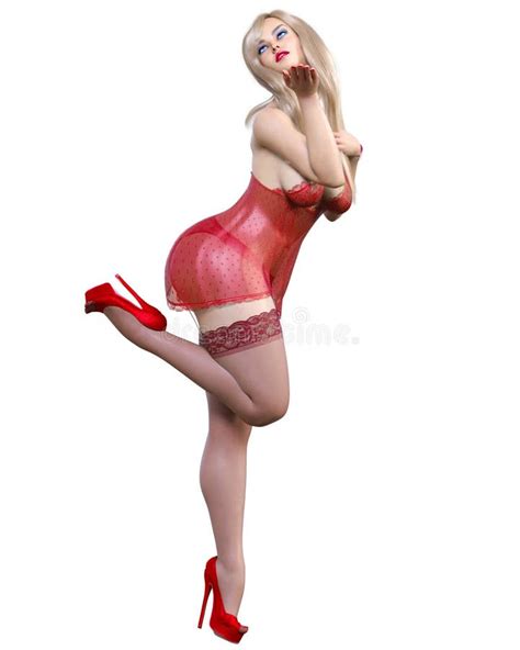 Beautiful Woman In Lingerie And Stockings Stock Illustration Illustration Of Beauty People