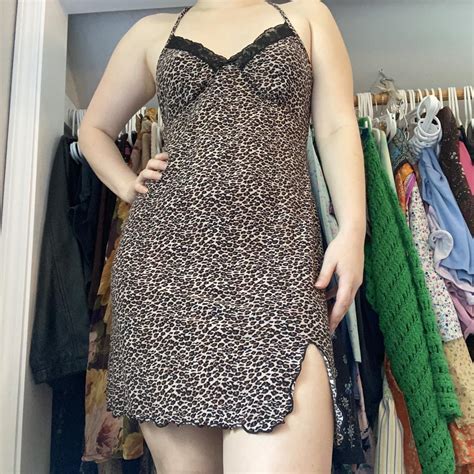 Leopard Print Lingerie Nightie Dress In Good Depop