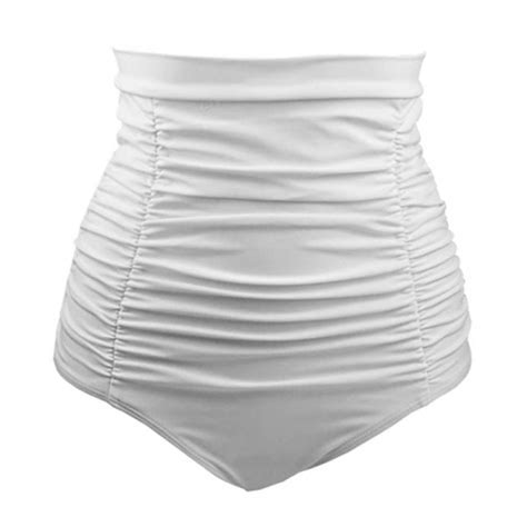 Women High Waisted Sexy Bikini Bottom Retro Ruched Swim Short Shirred Tankinis Brief S Walmart