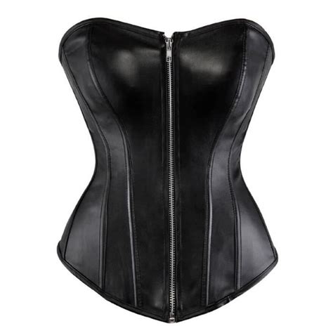 Bustier Femme Corset En Faux Cuir Gothique Pour Femmes Lingerie Sexy Bustier Haut Grande Taille