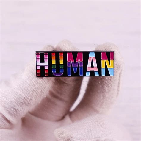 Human Enamel Pin Pridebooth